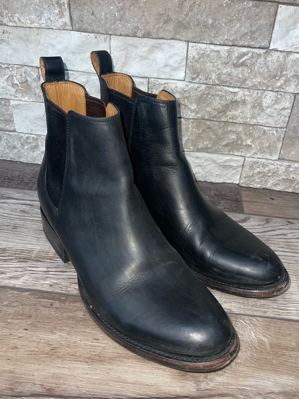 Freebird Palmer Men Size 8 9969 Black Leather Side Elastic Pull On Chelsea boot